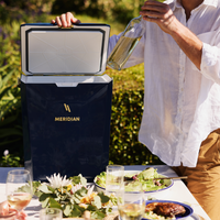 Thumbnail for Meridian 25 Sapphire Blue Alfresco Lunch with wine bottle